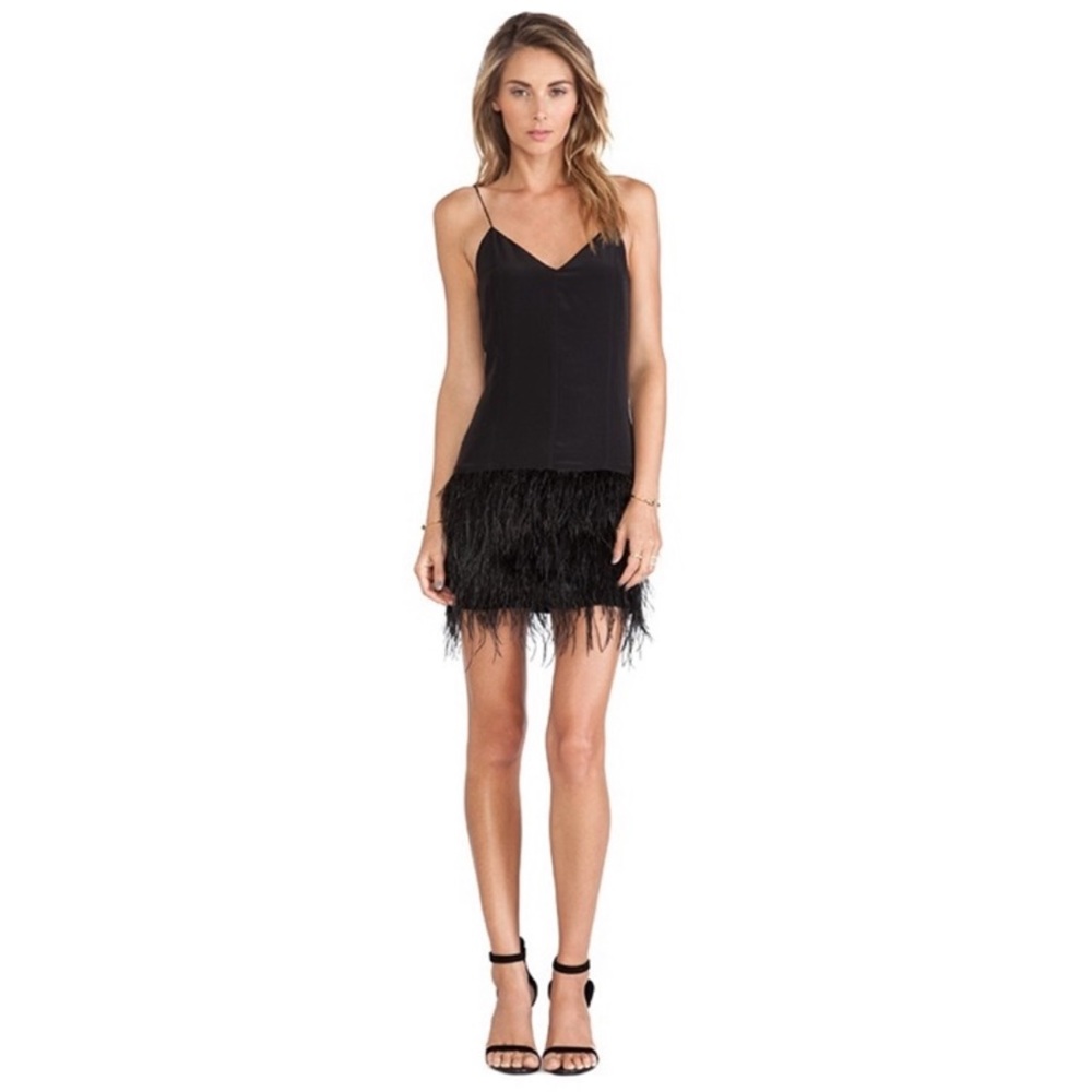 🩷BOGO🩷Saylor Little Black Flapper Ostrich Feather Dress